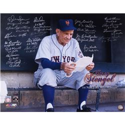 Casey Stengel 1969 Mets 16x20 Team-Signed Photo by (20) With Al Jackson, Jay Hook, Don Zimmer, Roger