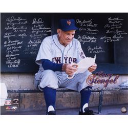 Casey Stengel 1969 Mets 16x20 Team-Signed Photo by (20) With Al Jackson, Jay Hook, Don Zimmer, Roger