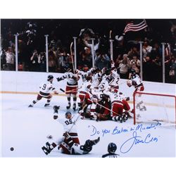 Jim Craig Signed Team USA 16x20 Photo Inscribed "Do You Believe In Miracles?" (Steiner COA)