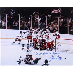 Jim Craig Signed Team USA 16x20 Photo Inscribed "Do You Believe In Miracles?" (Steiner COA)