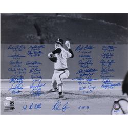 "Nolan Ryan's 1st No Hitter" 16x20 Photo Signed by (27) With Nolan Ryan, Gaylord Perry, Bob Feller, 