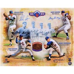 Tom Seaver, Jerry Koosman, Nolan Ryan  Gary Gentry Signed Mets 16x20 Photo (FSC COA  Ryan Hologram)