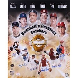 "Baseball's Greatest Catchers" 16x20 Photo Signed By (6) with Mike Piazza, Gary Carter, Yogi Berra, 