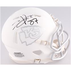 Travis Kelce Signed Chiefs Matte White ICE Mini Speed Helmet (JSA COA)