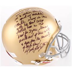 Rudy Ruettiger Signed Notre Dame Fighting Irish Authentic On-Field Full Size Helmet With Extensive I