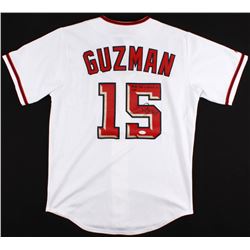 Cristian Guzman Signed Nationals Jersey Inscribed "Favre Has Nothing On Me..."  (JSA COA)