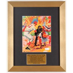 Pete Rose Signed 12x14.5 Custom Framed LeRoy Neiman Print Inscribed "4256" (JSA COA)