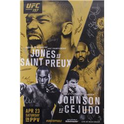 UFC 197 Jones vs. Saint Preux 27x39 Poster Signed by (24) with Jon Jones, Ovince Saint Preux  Demetr