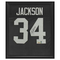 Bo Jackson Signed Raiders 23x27 Custom Framed Jersey Display (Radtke COA  Jackson Hologram)