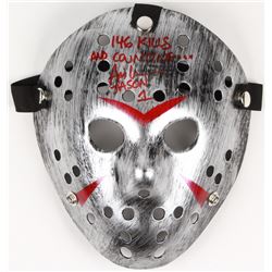 Ari Lehman Signed Jason  Friday the 13th  Hockey Mask Inscribed  Jason 1    146 Kills And Counting  
