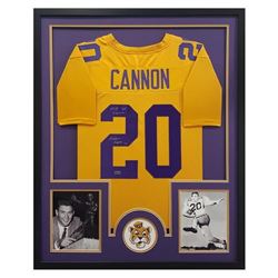 Billy Cannon Signed LSU Tigers 34x42 Custom Framed Jersey Inscribed  Heisman Trophy 59  (Radtke COA)