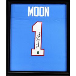 Warren Moon Signed Oilers 23x27 Custom Framed Jersey Inscribed  HOF 06  (Radtke COA)