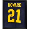Image 1 : Desmond Howard Signed Michigan Wolverines 23x27 Custom Framed Jersey Inscribed "Heisman '91" (Radtke