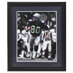 Steve Largent Signed Seahawks 23x27 Custom Framed Photo Display Inscribed  HOF 95  (JSA COA)