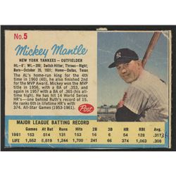 1962 Post #5B Mickey Mantle Ad Back (Life Magazine)
