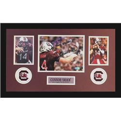 Connor Shaw Signed South Carolina Gamecocks 16x26 Custom Framed Photo Display Inscribed "17-0 Home R