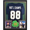 Image 1 : Lou Holtz Signed Notre Dame Fighting Irish 34x42 Custom Framed Jersey Inscribed "Play Like A Champio