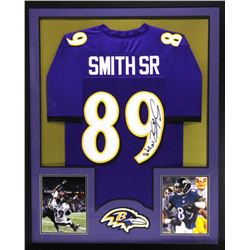 Steve Smith Sr. Signed Ravens 34x42 Custom Framed Jersey (Radtke COA)
