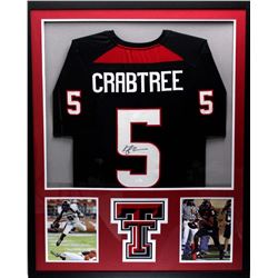 Michael Crabtree Signed Texas Tech Red Raiders 34x42 Custom Framed Jersey (JSA COA)