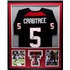 Image 1 : Michael Crabtree Signed Texas Tech Red Raiders 34x42 Custom Framed Jersey (JSA COA)