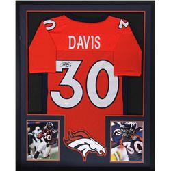 Terrell Davis Signed Broncos 34x42 Custom Framed Jersey Inscribed  HOF 17  (JSA COA)