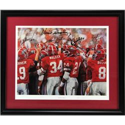 Georgia Bulldogs  Gllory Days  25x30 Custom Frame Limited Edition Print Signed by (5) with Vice Dool