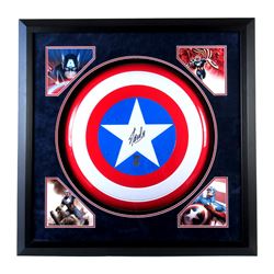 Stan Lee Signed  Captain America  37x37 Custom Framed Marvel Full-Size Replica Shield Display (Radtk
