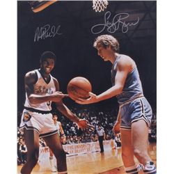 Magic Johnson  Larry Bird Signed 16x20 Photo (PSA Hologram  Bird Hologram)