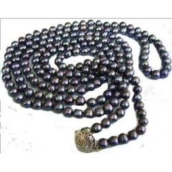 50 Inches 8-9mm Black Tahitian Cultured Pearl Necklace