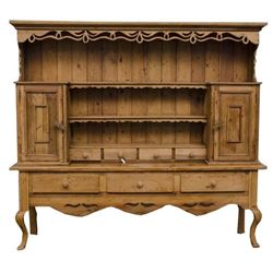 Custom Made Two Piece Pine Pewter Cupboard