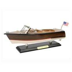 Wooden Chris Craft Runabout Model Speedboat 14"