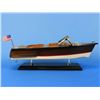 Image 2 : Wooden Chris Craft Runabout Model Speedboat 14"