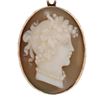 Image 2 : 14kt Gold Carved Shell Cameo Brooch Pendant