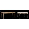 Image 1 : Two French Marble Top Metal Coffee Tables, 19th C.,