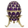 Image 1 : 2.25" Crystal Purple Arches Enameled Faberge Inspired Easter Egg