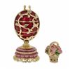 Image 1 : 1899-1903 Spring Flowers In Red Russian Faberge Egg 3"