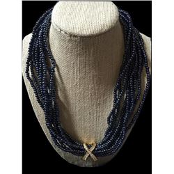 Designer Black Seed Pearl Torsade Necklace