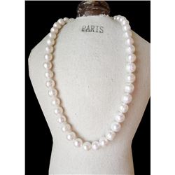 18" Aaa 11-10 Mm South Sea Natural White Pearl Necklace 14k Gold Clasp
