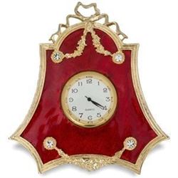 Faberge Inspired 4" Faberge Red Enameled Guilloche