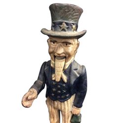 Reproduction Cast Iron Uncle Sam coin bank