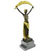 Image 1 : Signed~Chiparus~ Gold Patina Gilt Shawl Dancer Bronze Sculpture Marble