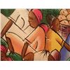 Image 8 : Signed Acrylic Painting, Haitian Farmers Market Ready To Frame 43.84 Idiot Sale