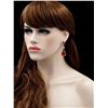 Image 2 : Rhodium Plated Red Crystal Rhinestone Chandelier Drop Dangle Earrings