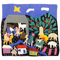 South American Embroidered Nativity Tapestry