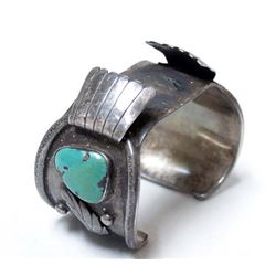 Vintage Navajo Sterling Turquoise Watch Bracelet