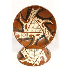 Mata Ortiz Pottery Shallow Bowl & Stand by F. Tena