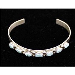 Vintage 1970's Zuni Sterling Turquoise Bracelet