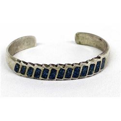 Navajo Sterling & Chip Inlay Turquoise Bracelet