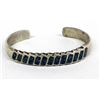 Image 1 : Navajo Sterling & Chip Inlay Turquoise Bracelet