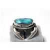 Image 2 : Navajo Sterling Sand Cast Turquoise Ring, Size 8